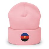 Polyamory Flag Embroidered Circle Beanie: Celebratory LGBTQ+ Pride Design